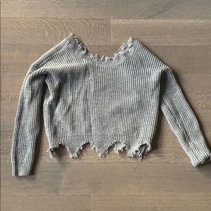 Shein Cropped Gray Sweater